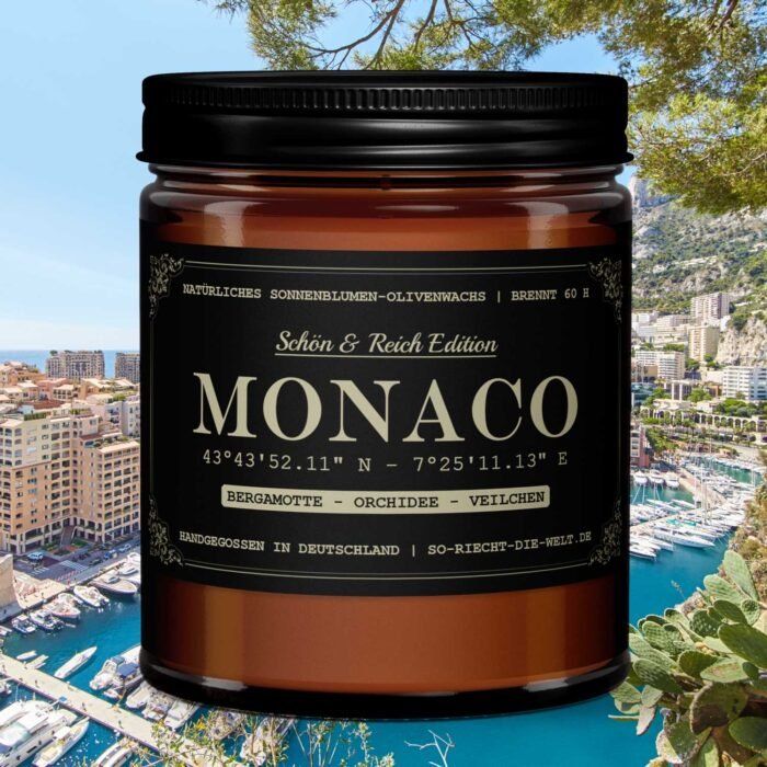 Monaco Duftkerze - Schön & Reich Edition - Bergamotte | Orchidee | Veilchen – Bild 1