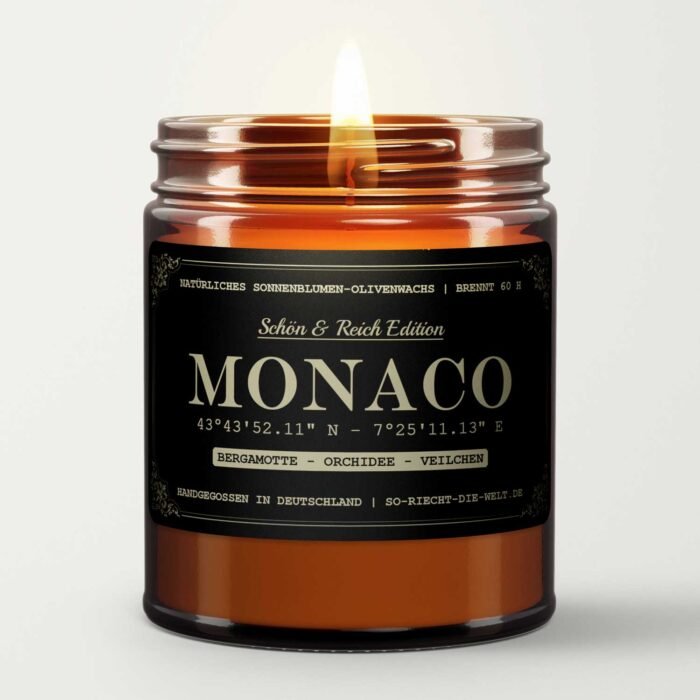 Monaco Duftkerze - Schön & Reich Edition - Bergamotte | Orchidee | Veilchen – Bild 2