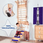 Apollo Schwedische Wand / Kletterleiter für kleine Astronauten + Mondschaukel-Set + Rutschbrett – Bild 2