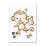 Poster Kinder süße Tiere im Boho Stil Nilpferd Elefant Löwe Regenbogen Sonne und Mond als Deko Print ohne Rahmen – Bild 46