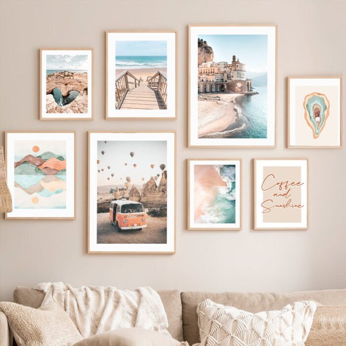 Poster Strand Burg Heißluftballon Kappadokien Buggy Kaffee Zitat I Wandbilder Wohnzimmer & Schlafzimmer I  Deko Print Bilder I ohne Rahmen – Bild 74