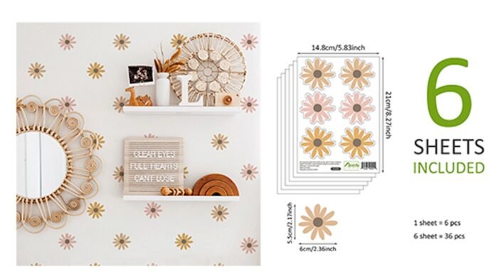 Sticker Kinderzimmer Wandaufkleber Boho Blume I Wand Deko I Wandtattoos I Babyzimmer Wand Deko I Sticker Set – Bild 4
