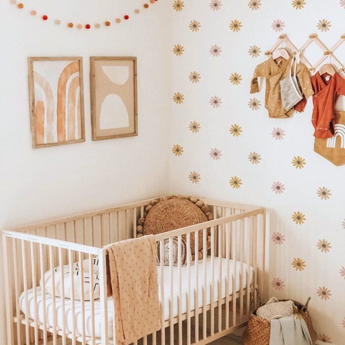 Sticker Kinderzimmer Wandaufkleber Boho Blume I Wand Deko I Wandtattoos I Babyzimmer Wand Deko I Sticker Set – Bild 1